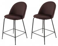 Lot 2 chaises de bar marron - FARA