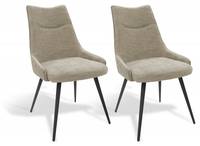 Lot de 2 chaises tissu beige - OLBIA