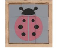 Holzwürfel-Puzzle Tiere