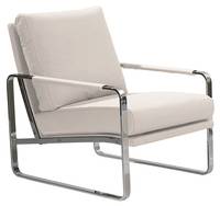 Polsterer Sessel aus weißem Kunstleder