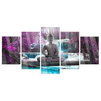 Acrylglasbild Waterfall and Buddha