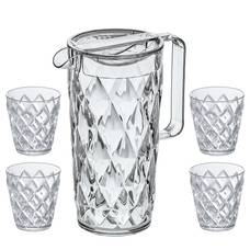 Karaf met 4 bekers Crystal (5-delig)