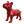Statue chien rouge laqué H48 cm - SILVA