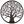 Metall rundes Wandrelief Lebensbaum 80cm