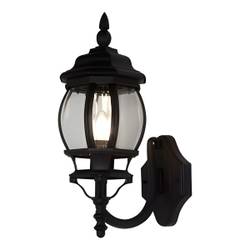 Wandlaterne 'New Orleans' 1-flammig – Schwarz-Gold, IP44, Für E27 Birnen, 50x22x27 Cm
