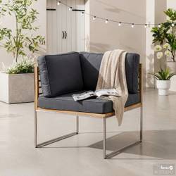 Eckmodul Cipressa Teak & Edelstahl