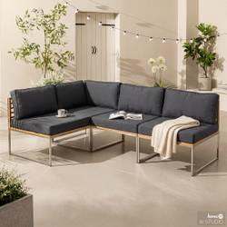 Teakholz Eckbank Cipressa 4-teilig