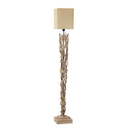 EUPHORIA Design Treibholz Stehlampe 180cm Grau Mit Leinenschirm