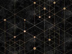 Marmor Fototapete Grafisch Schwarz Gold