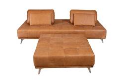 Sofa WIOLO Daybed Leder mit Hocker