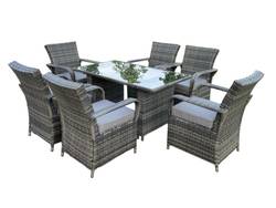 6-Sitzer Rattan Tisch Gartenmöbel Set