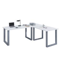 Bureau d'angle Lona 50 cm U alu argenté