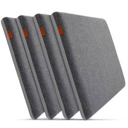 4er Set Sitzkissen 'Larissa' – Trapezförmig, Beige Kunstleder, 5 Cm Stark
