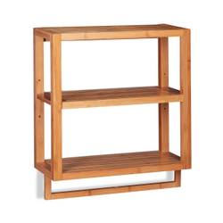 Étagère Murale En Bois Saturno - Noyer 56x24x2,4 Cm - Fait Main En Italie