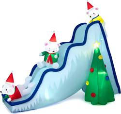 220 cm Aufblasbare Weihnachtsrutsche LED
