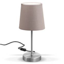 Nachttischlampe mit Stoffschirm Taupe kaufen