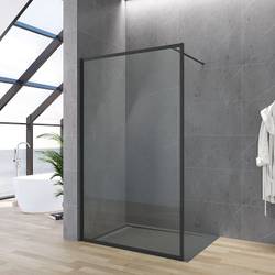 Saqu Solo Duschwand Mit Antikalk, 50x200 Cm – Walk-in Dusche Mit Stabilisator, NANOGlas & Aluminium