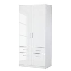 Dressing L177 cm avec rideau et porte 1 miroir et 1 tiroir coloris blanc -  BERTRAND