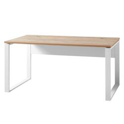 Bureau d'angle GW-LIONI en décor chêne navarra et blanc