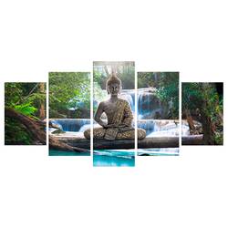 Wandbild Buddha and Waterfall