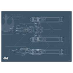 Wandbild Star Wars EP9 Blueprint Y-Wing