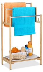 Relaxdays handdoekrek vrijstaand - handdoekhouder - handdoekdrager U-design - 2 roedes