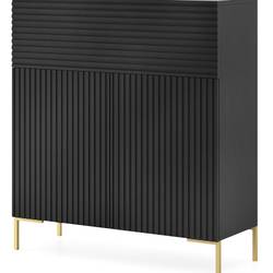 Hohe Sideboard/Kommode 92 cm Schwarz