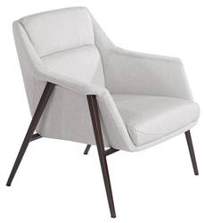 Gepolsterter Sessel aus weißem Stoff