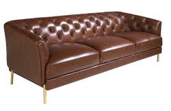 3-Sitzer-Sofa aus braunem Leder
