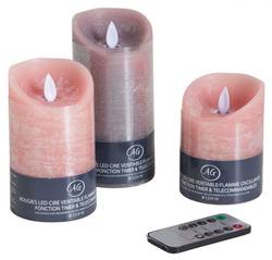 Coffret 3 bougies à LED parfumées avec télécommande Fleur de coton