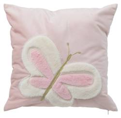 Atmosphera Schmetterling Deko-Kissen – Rosa Mit Goldenen Pailletten Fürs Kinderzimmer