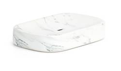 Seifenschale "Marmor", Keramik, weiß