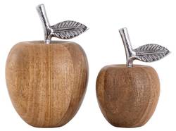 Tischdeko Äpfel 2er Set Holz Metall