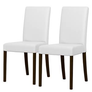 Gestoffeerde stoelen Corinna 2-delige set- - Kunstleer Sani: Wit - Beuk