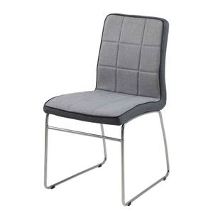 Gestoffeerde stoelen Lenaros geweven stof/chroom - Lichtgrijs