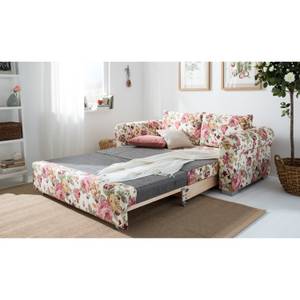 Divano letto LATINA Basic Country Tessuto - Policromo - Tessuto Orgesa: beige/fucsia - Larghezza: 185 cm