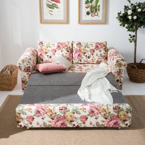 Canapé convertible LATINA Basic Country Tissu - Multicolore - Tissu Orgesa: Beige/Rose vif - Largeur : 185 cm