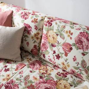 Canapé convertible LATINA Basic Country Tissu - Multicolore - Tissu Orgesa: Beige/Rose vif - Largeur : 185 cm