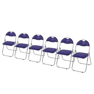 Lot de 6 chaises pliantes Kyra Bleu / Couleur aluminium