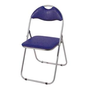 Lot de 6 chaises pliantes Kyra Bleu / Couleur aluminium