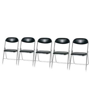 Lot de 5 chaises pliantes Kerry Noir / Couleur chrome