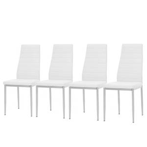 Fauteuils Alice Springs (lot de 4) Cuir synthétique blanc