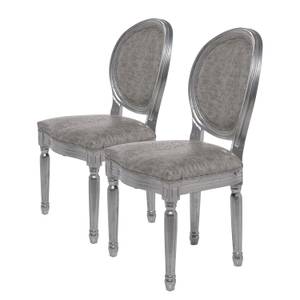 Chaises Louis Kroko Antik (Lot de 2) Cuir synthétique argenté