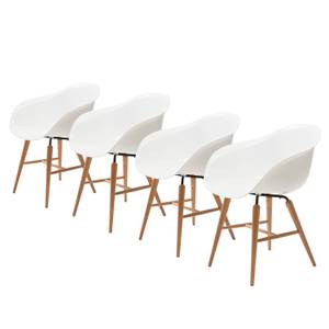 Chaises Forum Wood (lot de 4) Matériau synthétique / Hêtre massif - Blanc