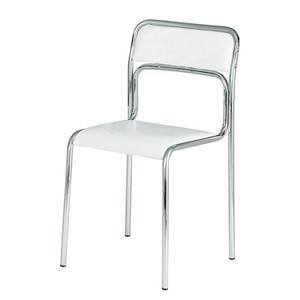 Chaises Comet (lot de 4) Imitation cuir -Noir noir Coloris : blanc - Blanc