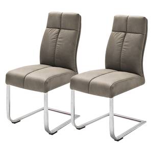 Chaises cantilever Stam III (lot de 2) Gris - Cuir synthétique