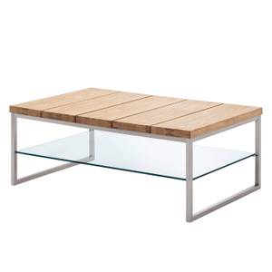 Table basse Envie Chêne noueux / Acier inoxydable - 100 x 60 cm