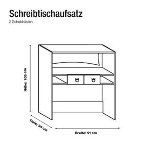 Kate Schreibtisch-Regalaufsatz Apinweiß/Rosa