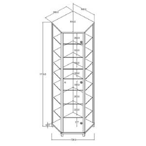 Eckvitrine Amalia II Buche Dekor