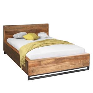 Houten bed Woodson massief acaciahout - 140 x 200 cm - Acaciahouten Lichtbruin - 140 x 200cm